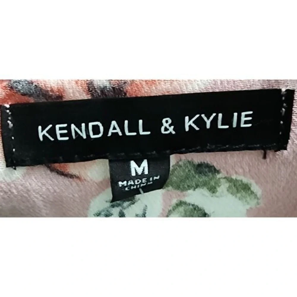 Kendall & Kylie Floral Halter Romper Open Back Sleeveless Pink Size Medium - Picture 4 of 5